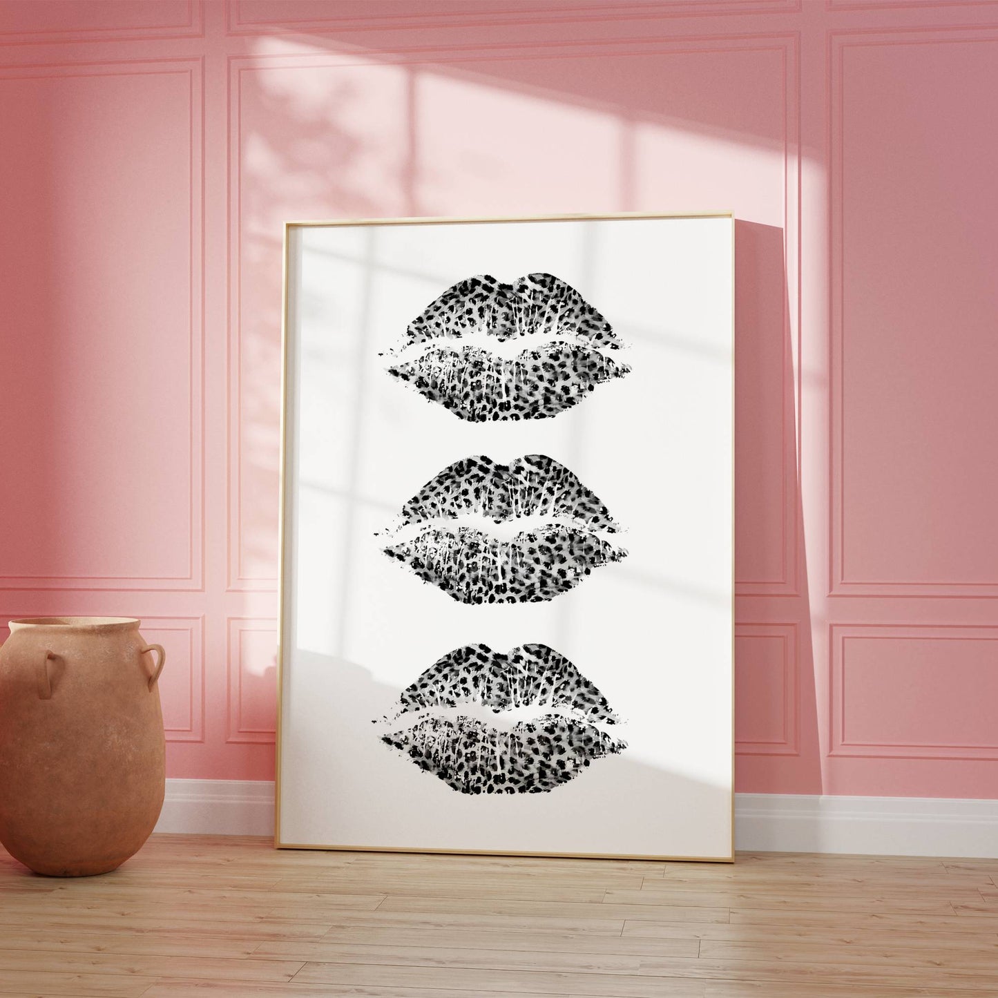 Leopard Print Lips Poster