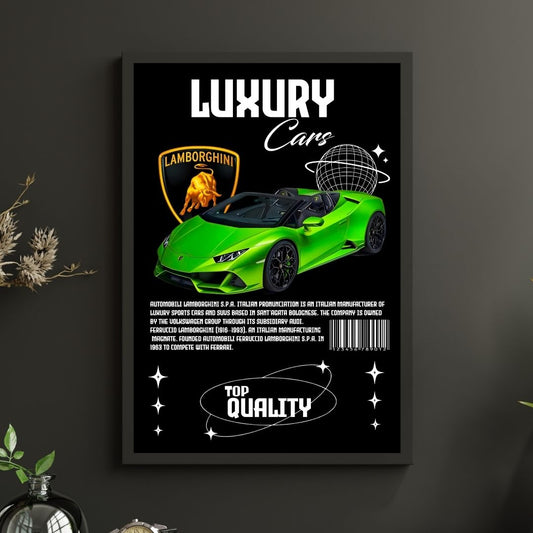 Green Lamborghini Sports Car Poster