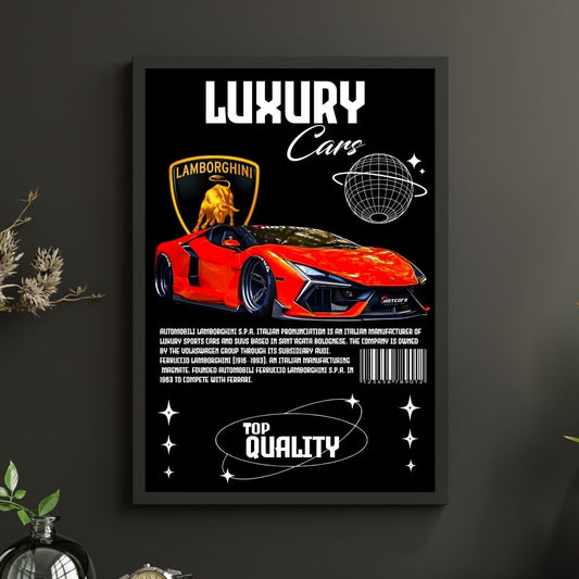 Red Lamborghini Sports Car Poster