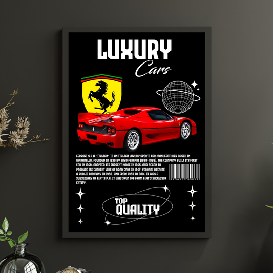 Red Ferrari S.P.A Italian Sports Car Poster