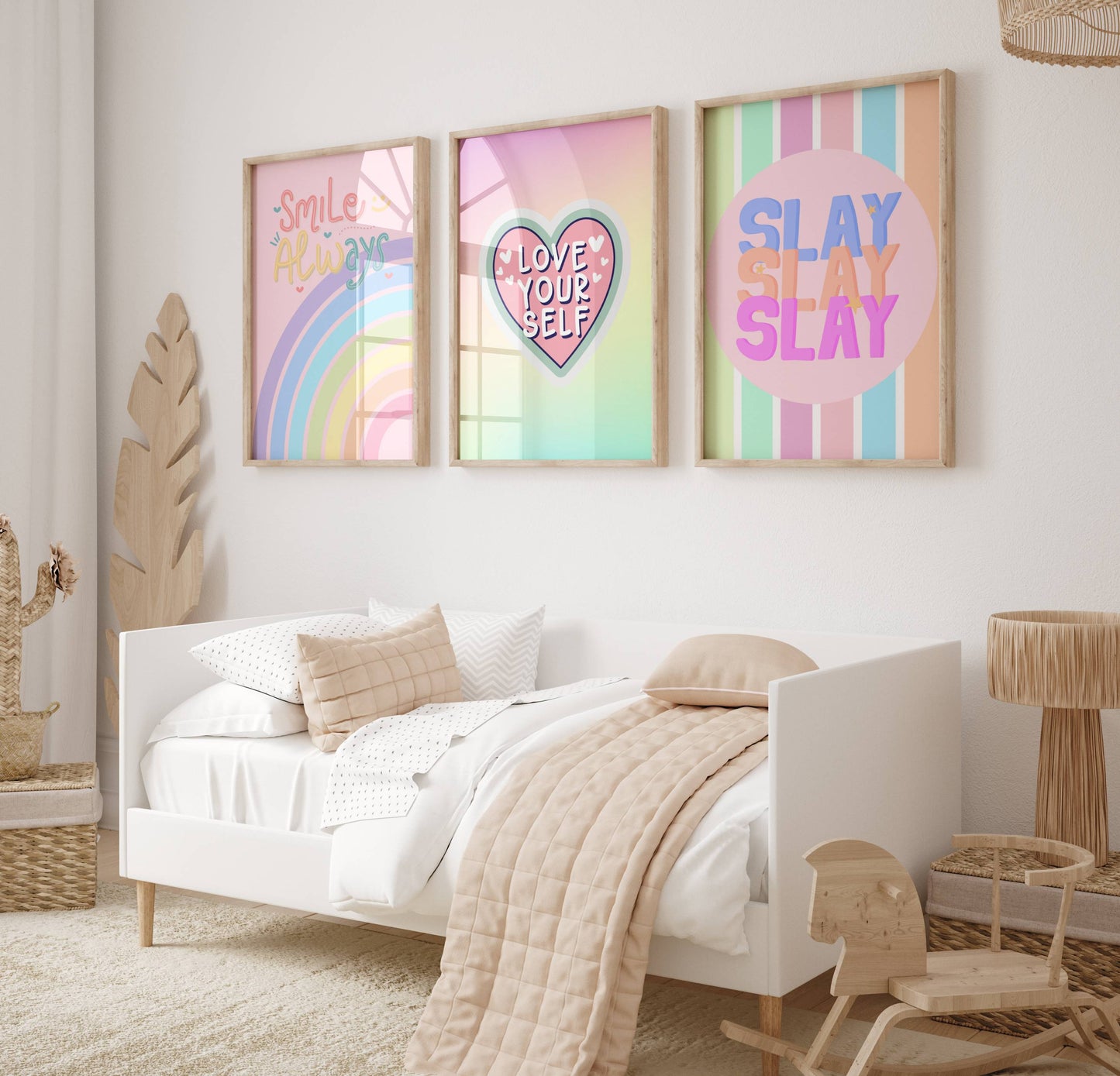Set of 3 Pink Preppy Prints / Tween Children's Poster / Trendy Wall Art / Unframed