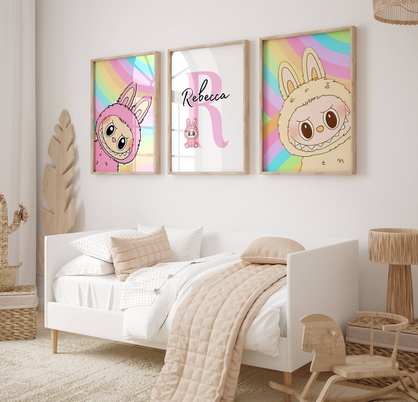 Set of 3 Personalised Labubu Doll Prints / A5 A4 A3 Unframed