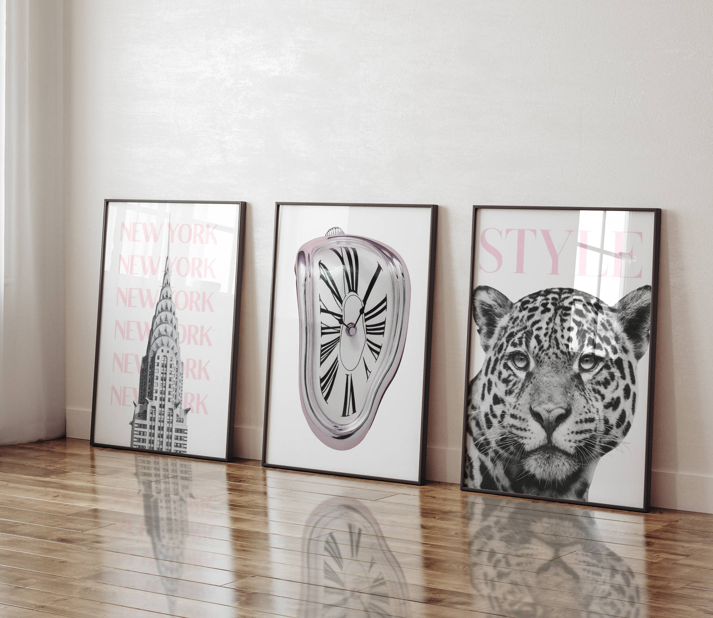 Set of 3 Luxury Trendy Prints Leopard Eclectic Wall Art