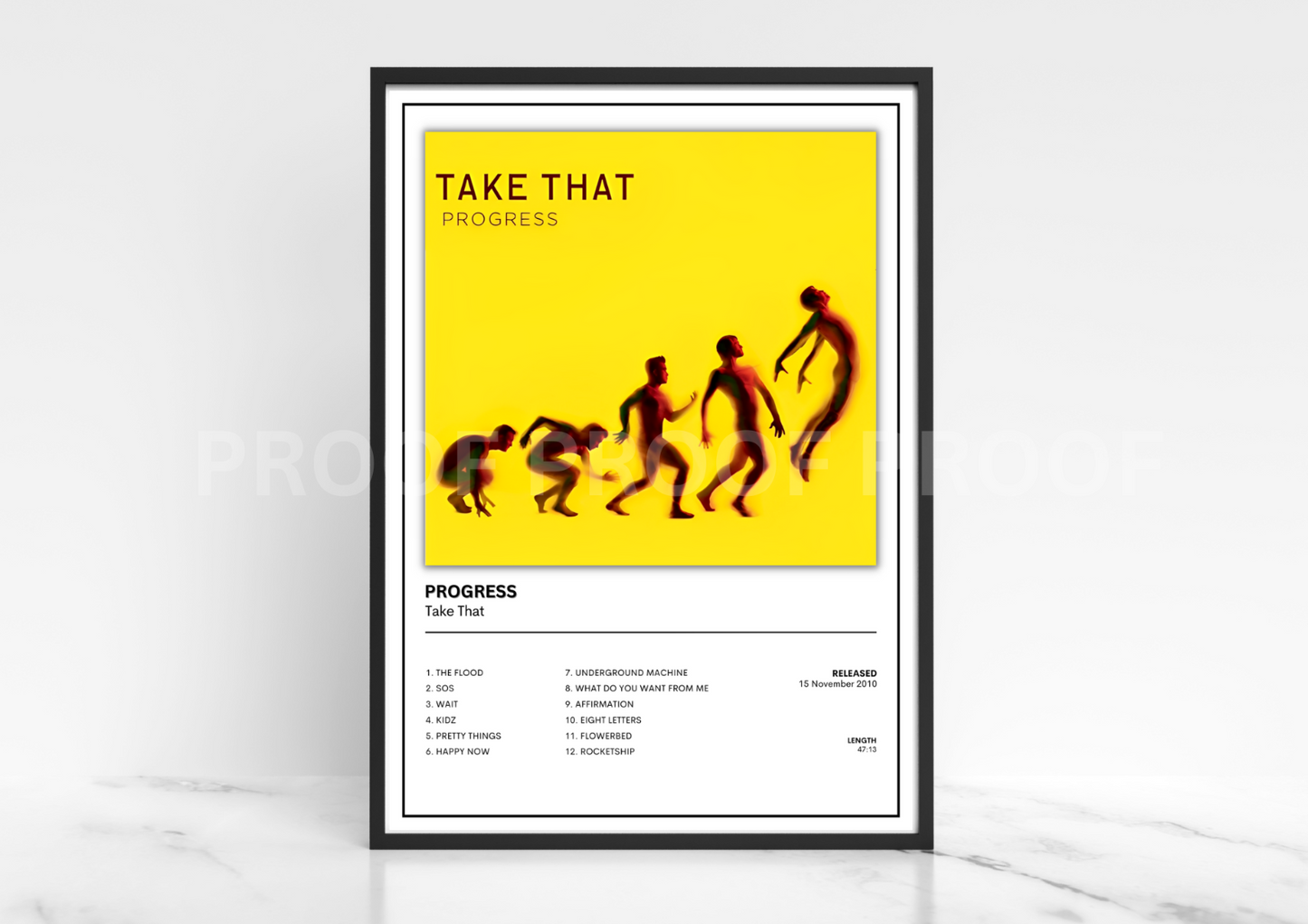 Take That Progress Album Single Cover Poster / Music Gift