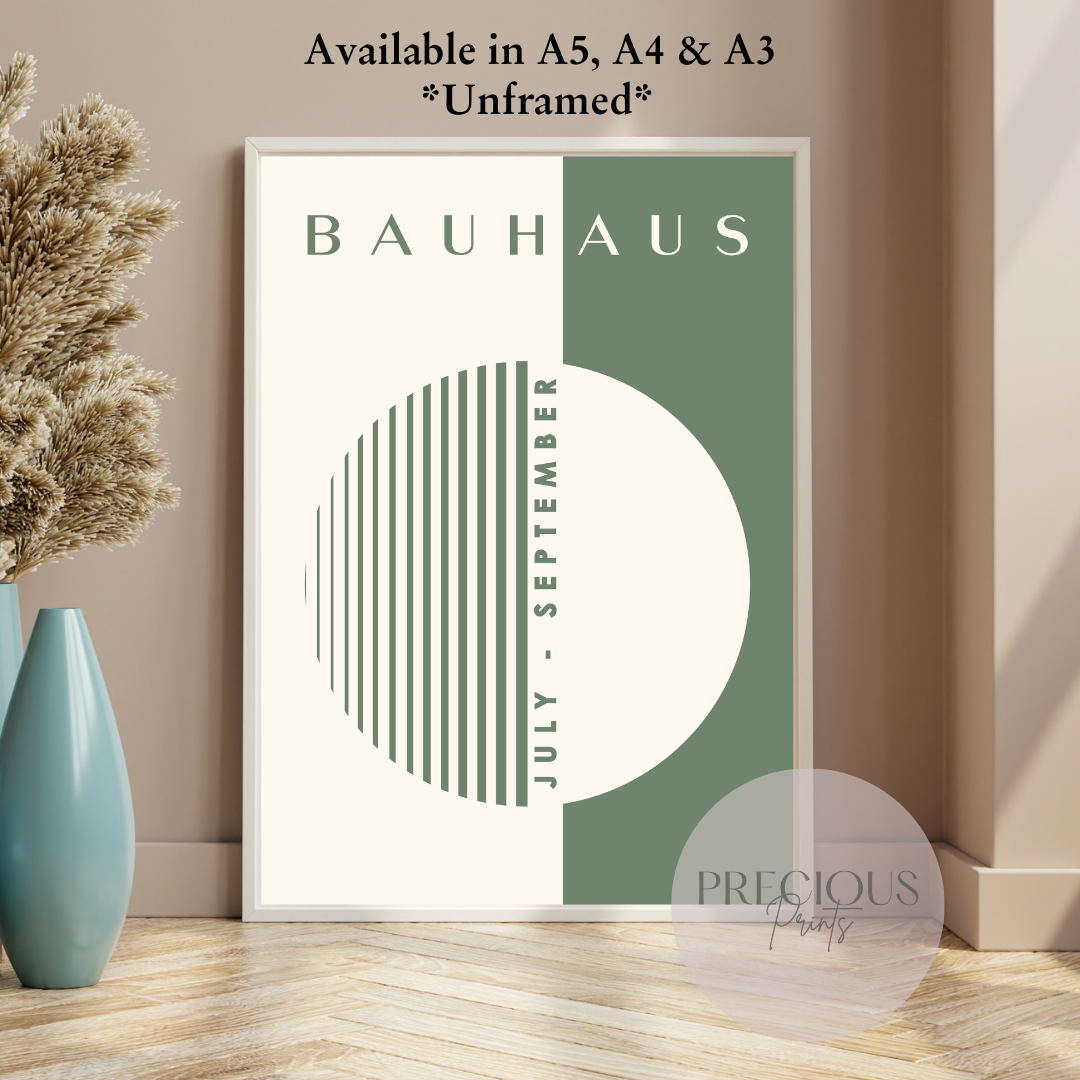 Sage Green Bauhaus Print A5 A4 A3 Art Exhibition Sage Green Poster