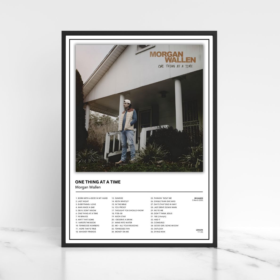 Morgan Wallen Full Collection of Album Posters A5 A4 A3 Unframed