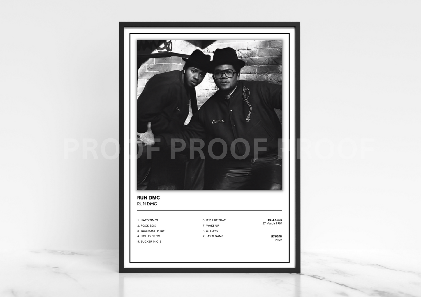 Run DMC Album Single Cover Poster / Music Christmas Gift