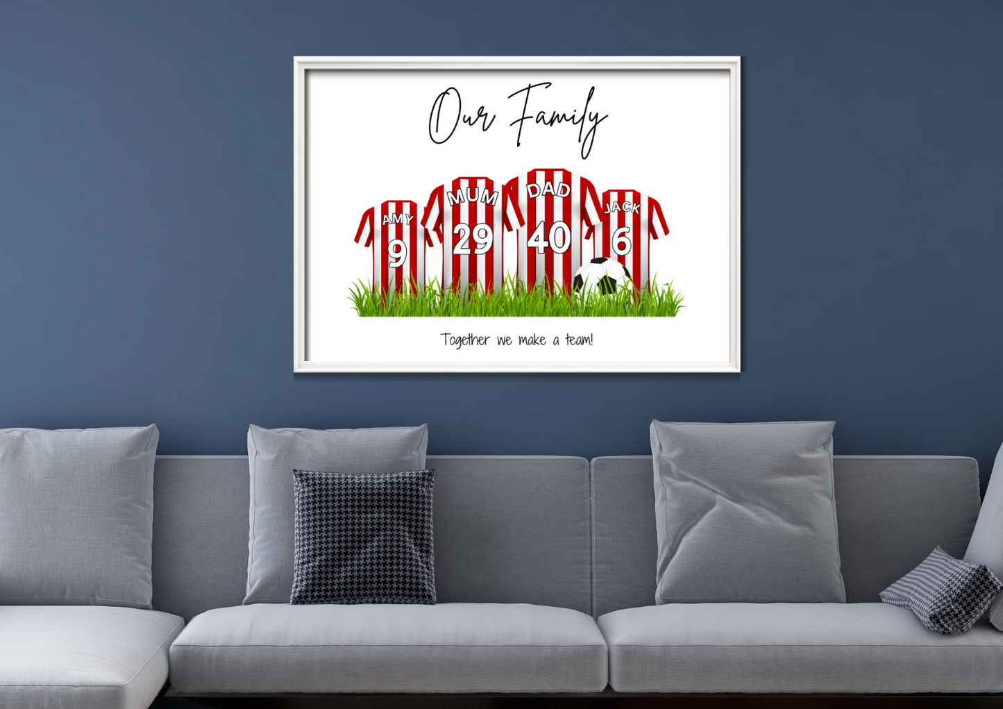 Personalised Football Family Print / Brentford FC Family Print A5 A4 A3