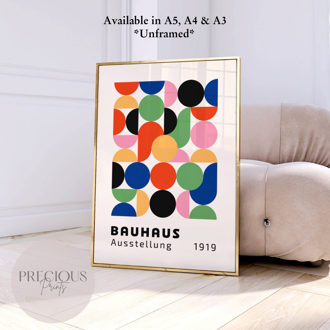 Colourful Textured Bauhaus Art Print A5 A4 A3 Art Exhibition Poster
