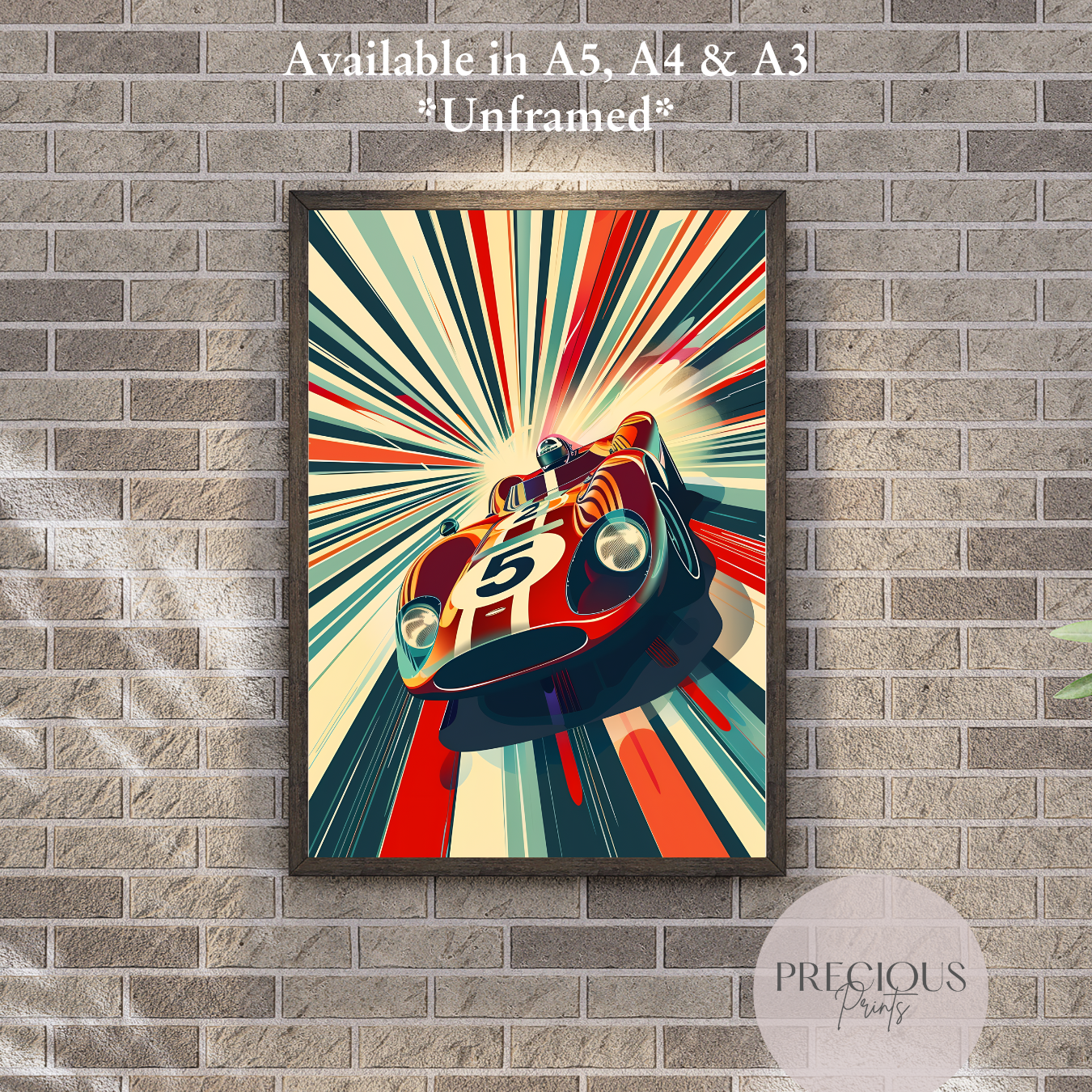 Retro Sports Race Car Wall Art Print Poster / A5 A4 A3 Unframed Classic Cars