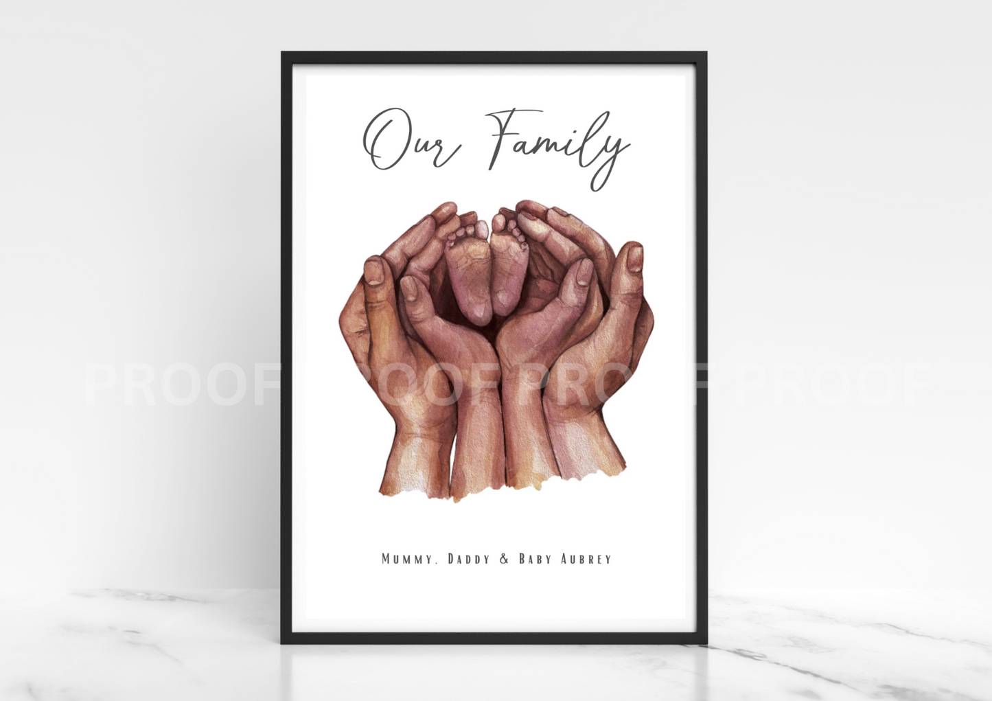 Our family print Baby print / Personalised Family Print / Family Hands A5 A4 A3