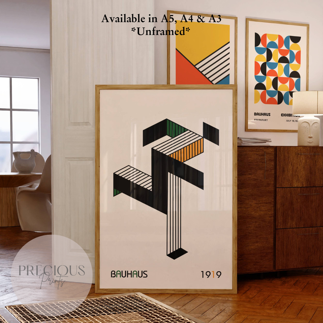 Colourful Running Man Bauhaus Art Print A5 A4 A3 Art Exhibition Poster