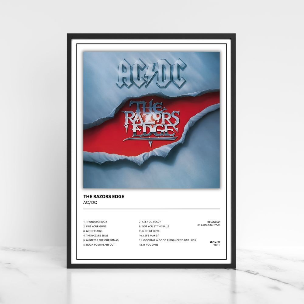 AC/DC Album Single Cover Music Poster / Music Gift A5 A4 A3