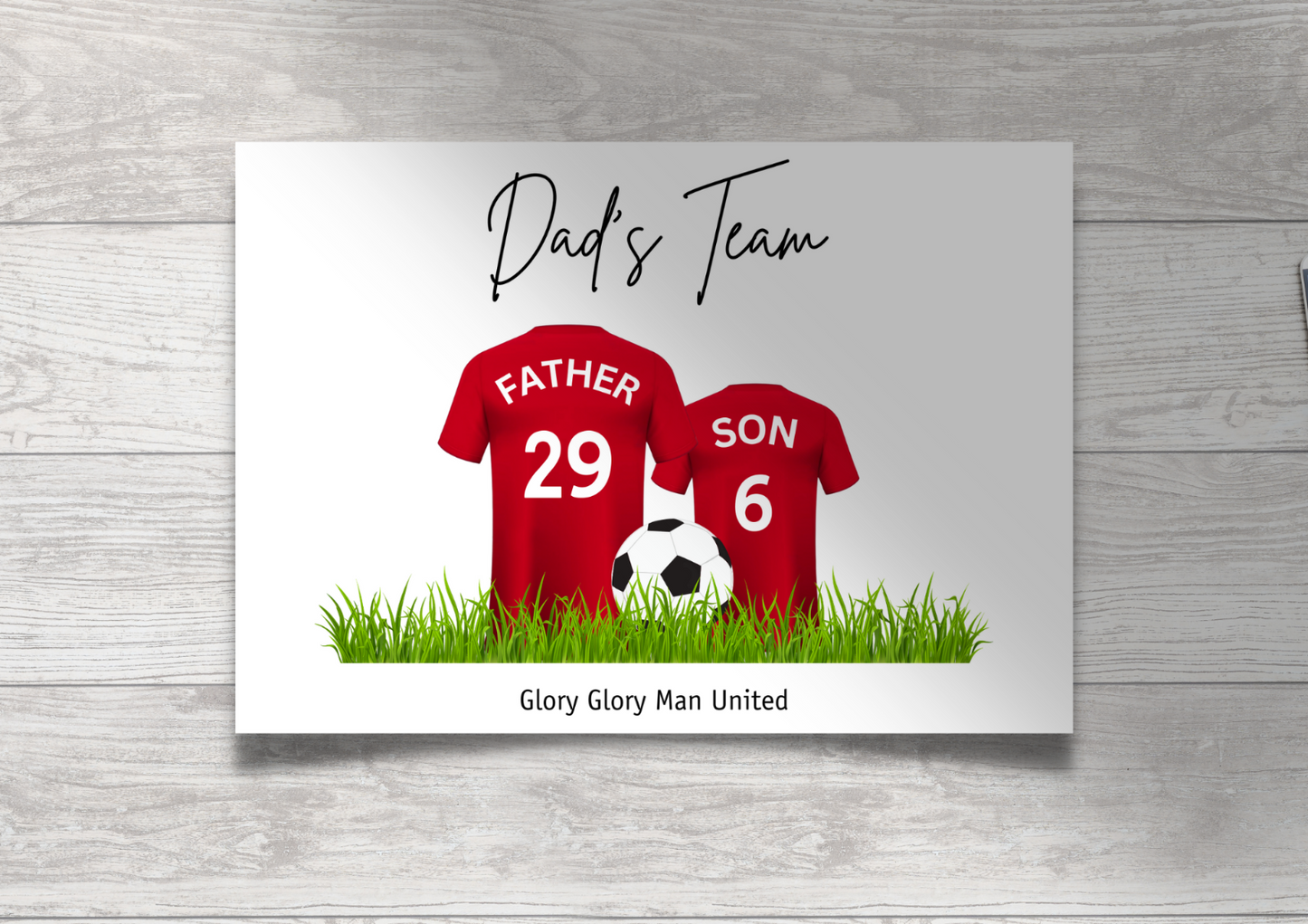 Personalised Football Family Print / MUFC Family Print / Manchester United Print