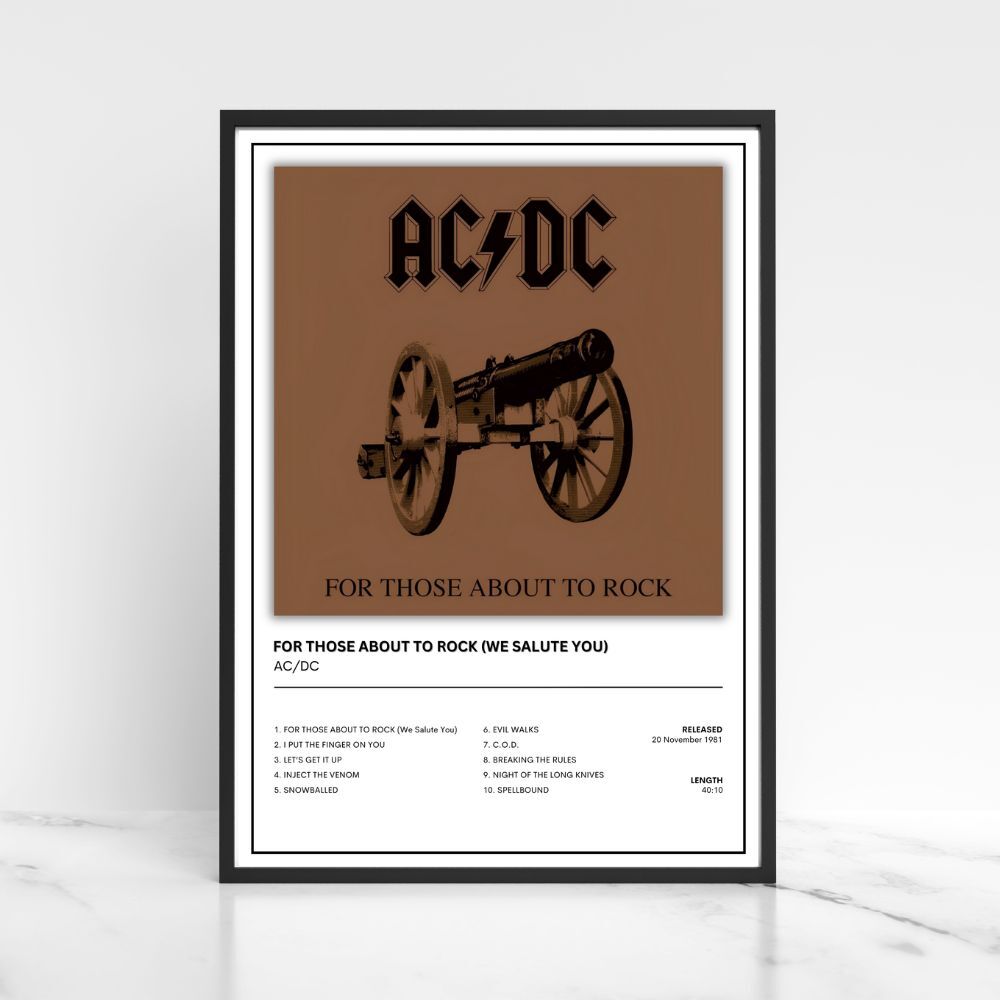 AC/DC Album Single Cover Music Poster / Music Gift A5 A4 A3