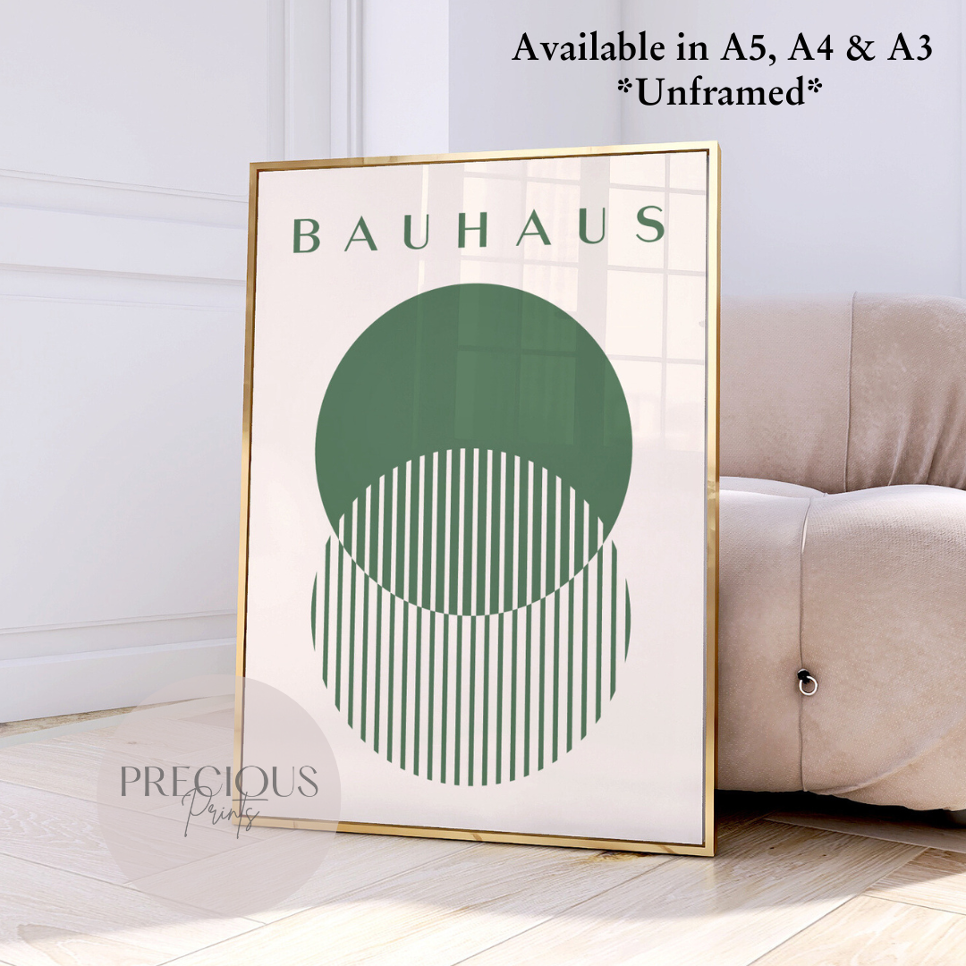 Sage Green Bauhaus Print A5 A4 A3 Art Exhibition Sage Green Poster