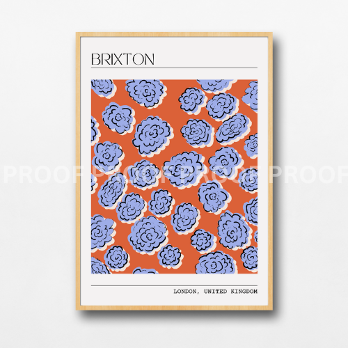Retro London Street Town Art Fun Colourful Print Poster A5 A4 A3