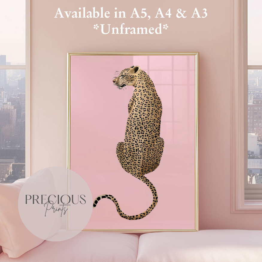 Set of 3 Trendy Preppy Prints Cheetah Leopard Eclectic Wall Art A5 A4 A3
