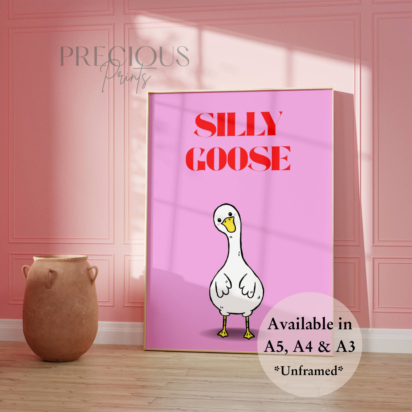 Silly Goose / Funny Preppy Art Poster / Humour / Pop Art / Trendy A5 A4 A3