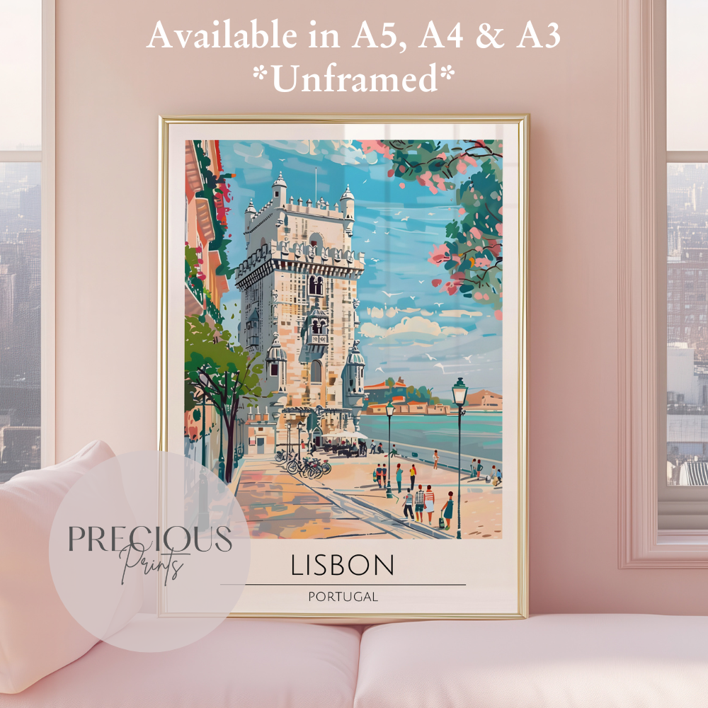 Portugal - Lisbon Travel Print Poster- Travel Poster - Vintage Wall Art
