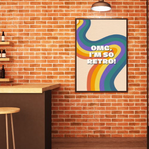 OMG I'm So Retro Art Fun Colourful Print Poster A5 A4 A3