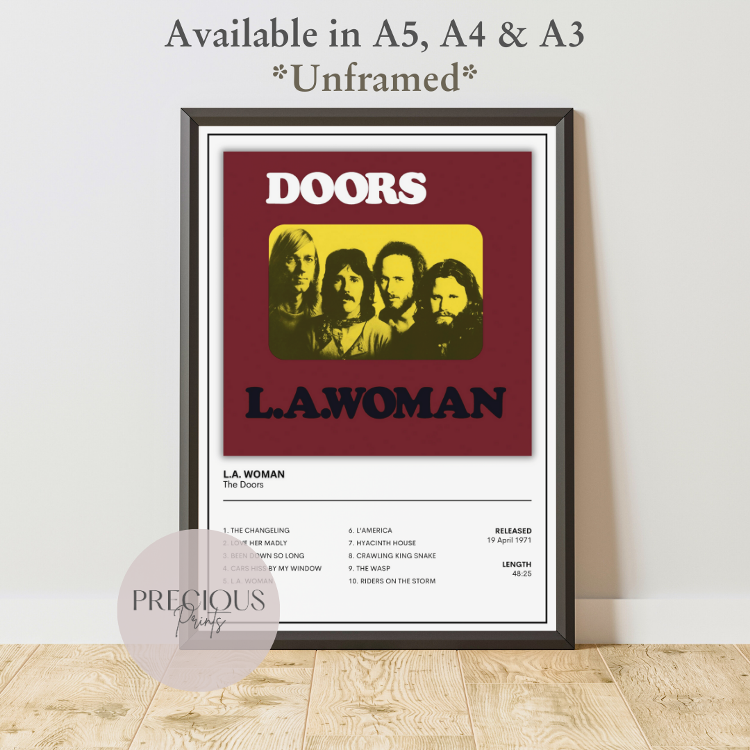 The Doors L.A. Woman Album Cover Poster / Music Poster / A5 A4 A3 Unframed