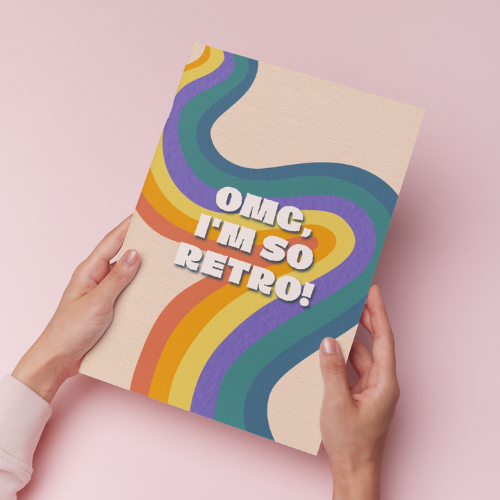 OMG I'm So Retro Art Fun Colourful Print Poster A5 A4 A3
