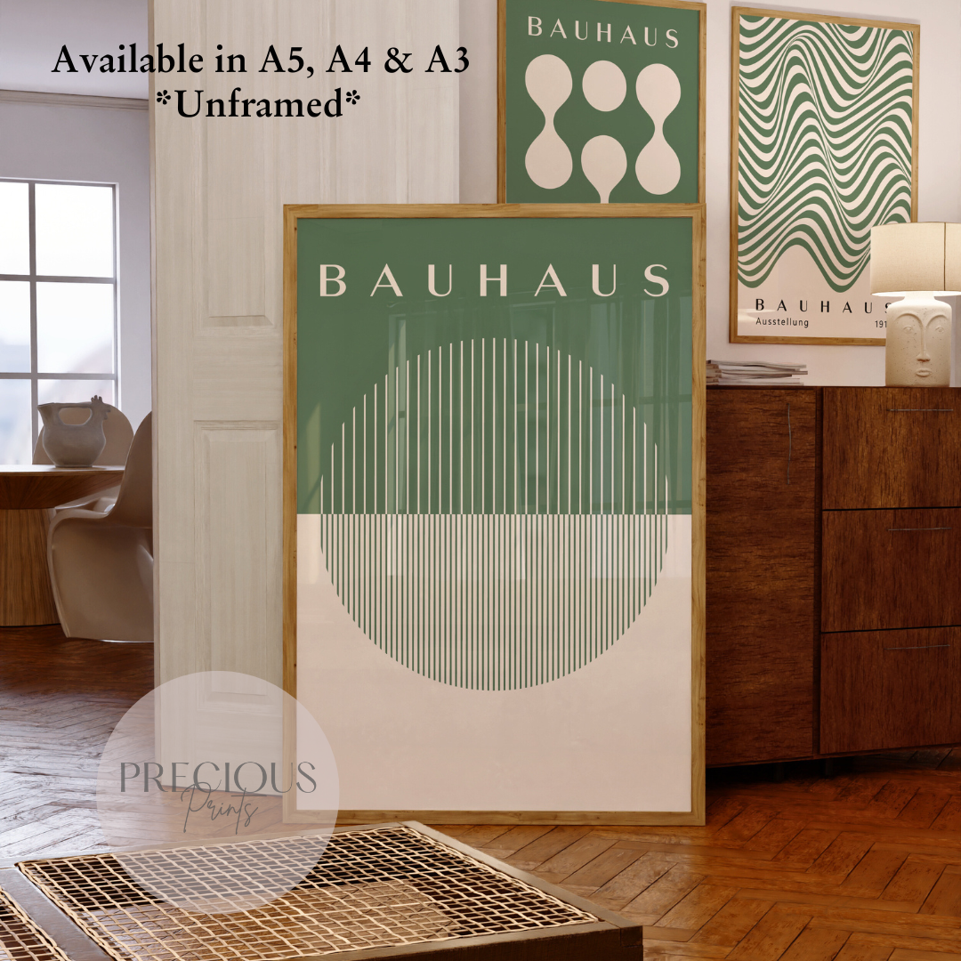 Sage Green Bauhaus Print A5 A4 A3 Art Exhibition Sage Green Poster