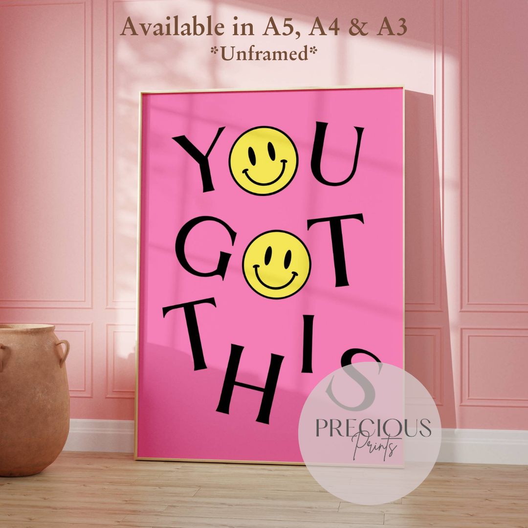 Set of 3 Smiley Preppy Prints / Motivational Poster / Collage Preppy Poster