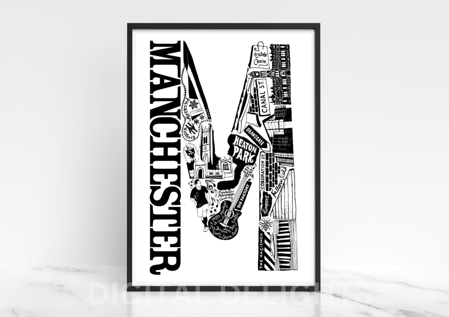 Manchester Word Art Poster Print / Manchester Poster / A3 A4 A5