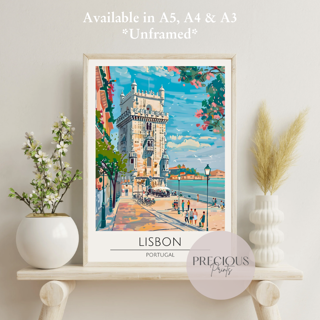 Portugal - Lisbon Travel Print Poster- Travel Poster - Vintage Wall Art