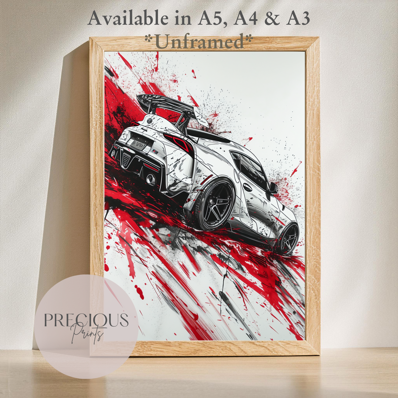 Toyota Supra Sports Car Wall Art Print Poster / A5 A4 A3 Unframed Classic Car