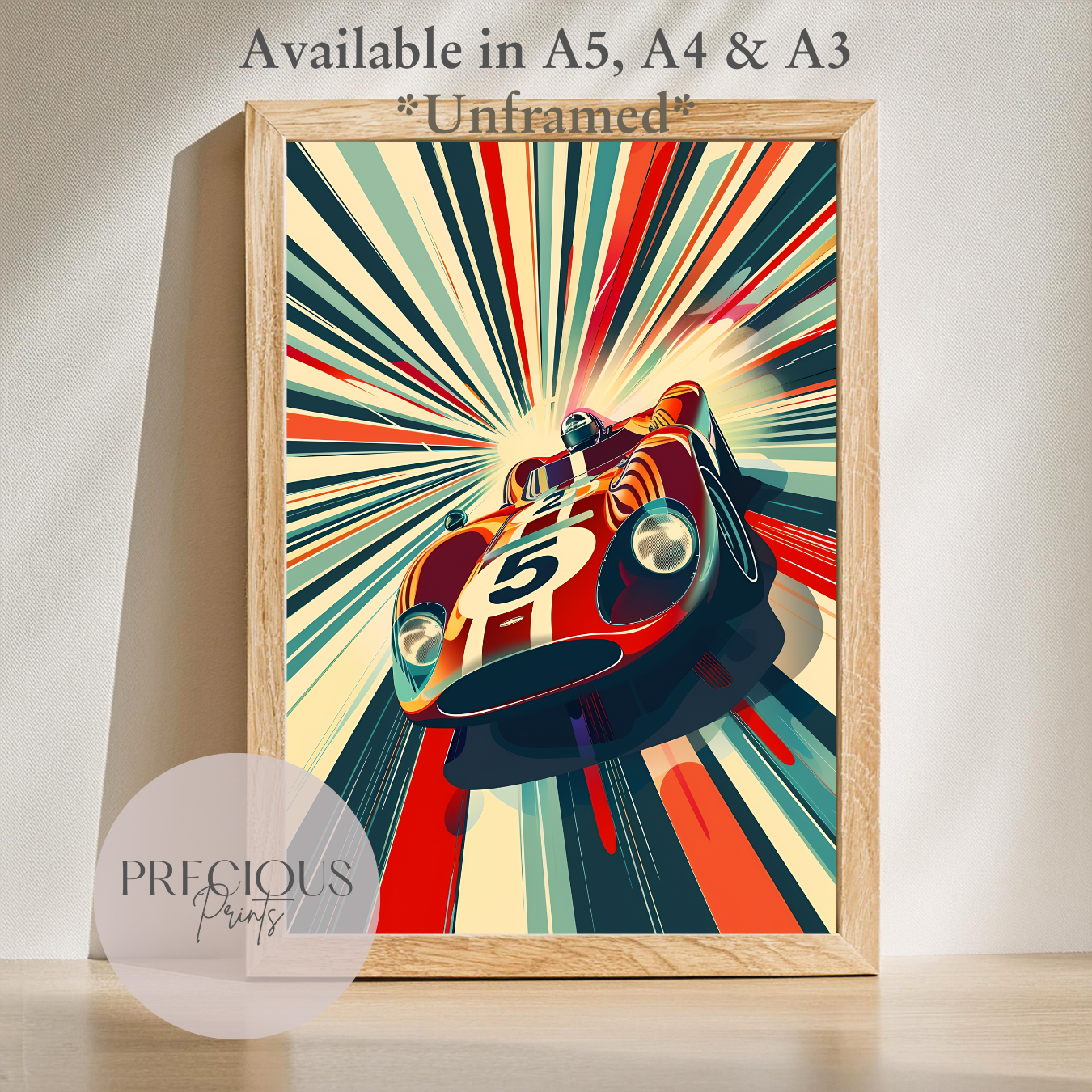 Retro Sports Race Car Wall Art Print Poster / A5 A4 A3 Unframed Classic Cars