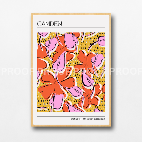 Retro London Street Town Art Fun Colourful Print Poster A5 A4 A3