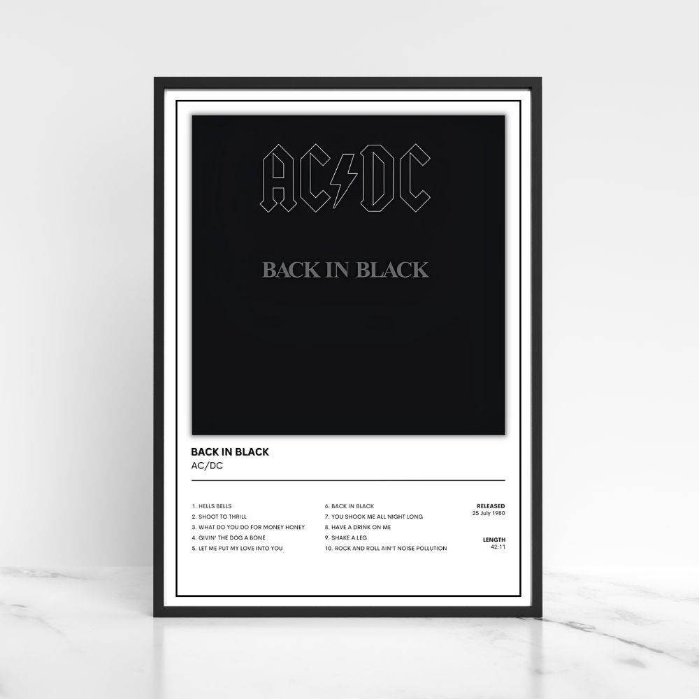 AC/DC Album Single Cover Music Poster / Music Gift A5 A4 A3