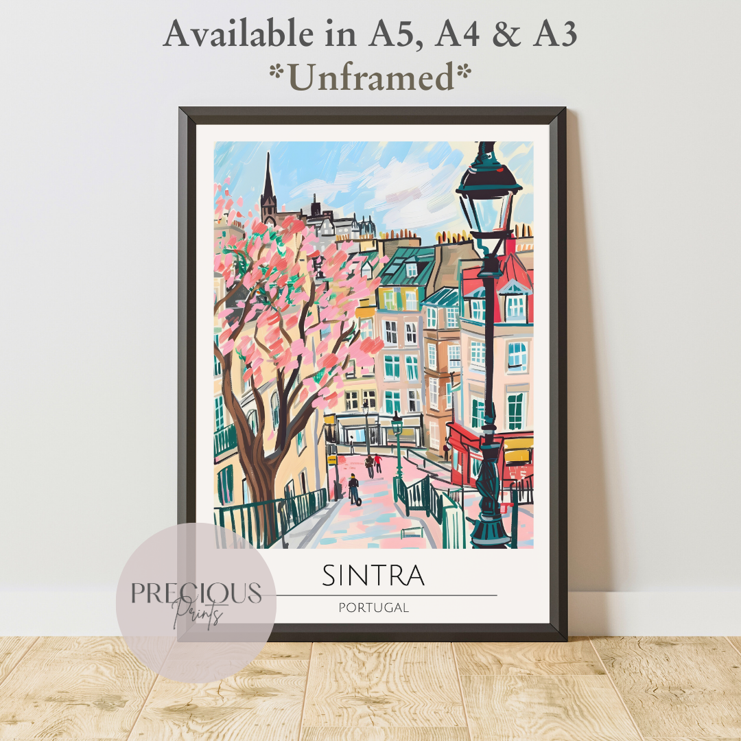 Portugal, Sintra Travel Print Poster / Vintage Wall Art / A5 A4 A3 / Unframed