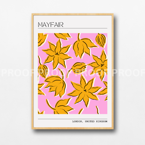 Retro London Street Town Art Fun Colourful Print Poster A5 A4 A3