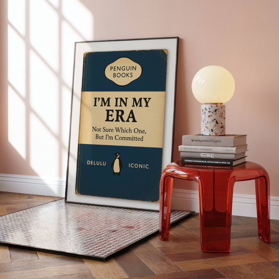 Funny Penguin Book Print - I'm In My Era