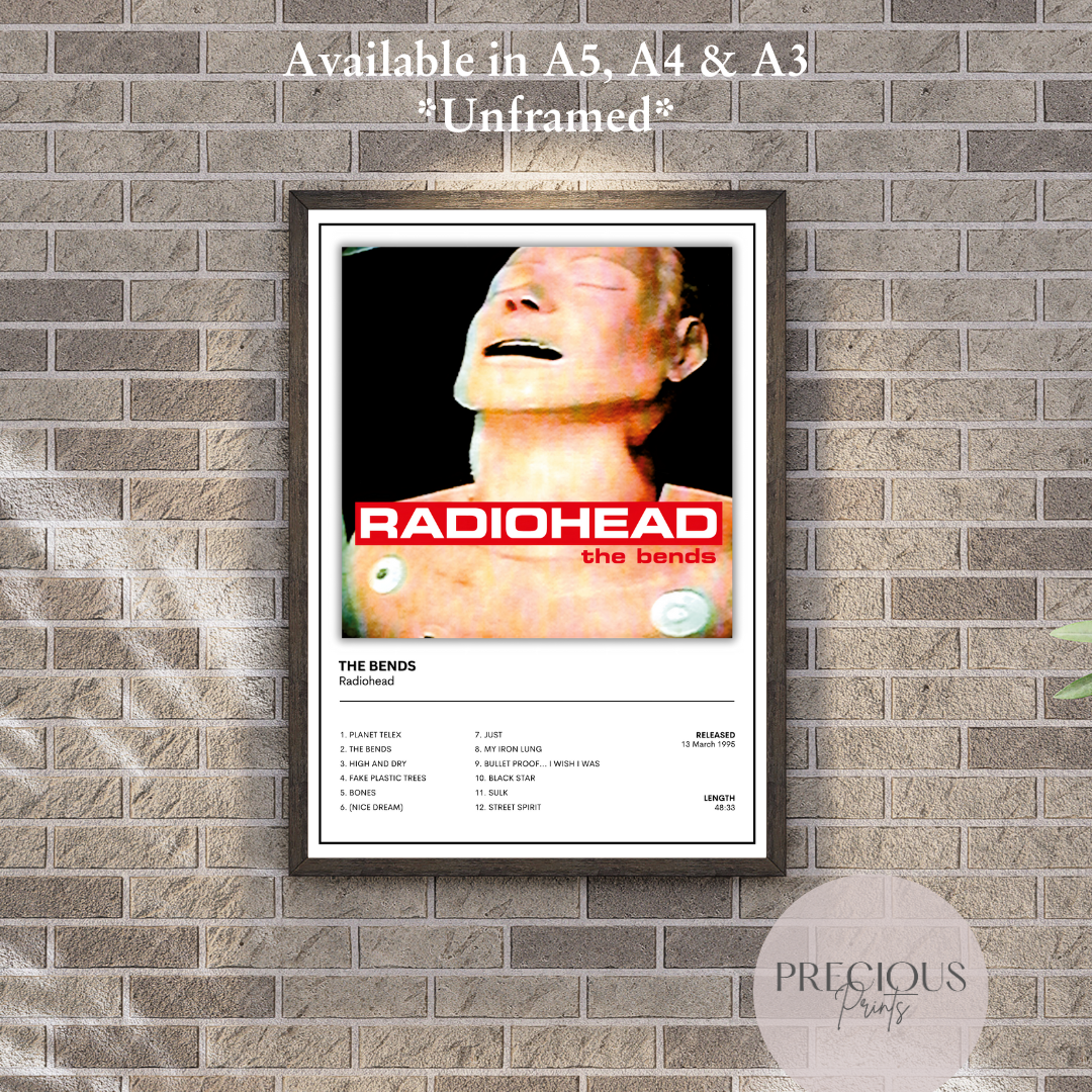 Radiohead Album Cover Poster / The Bends / Music Poster
