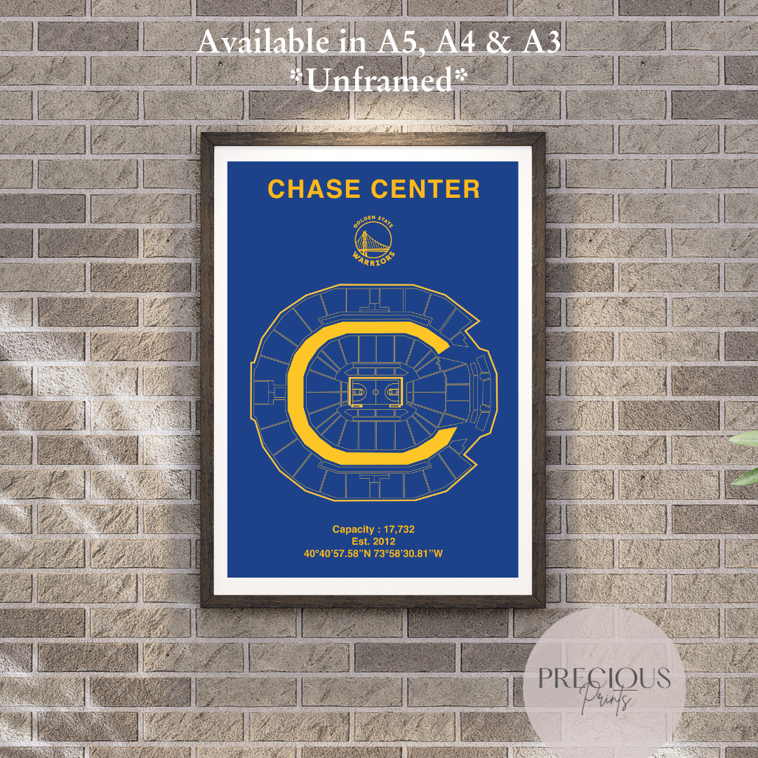 Golden State Warriors Chase Center Stadium Poster / American Baskell Poster