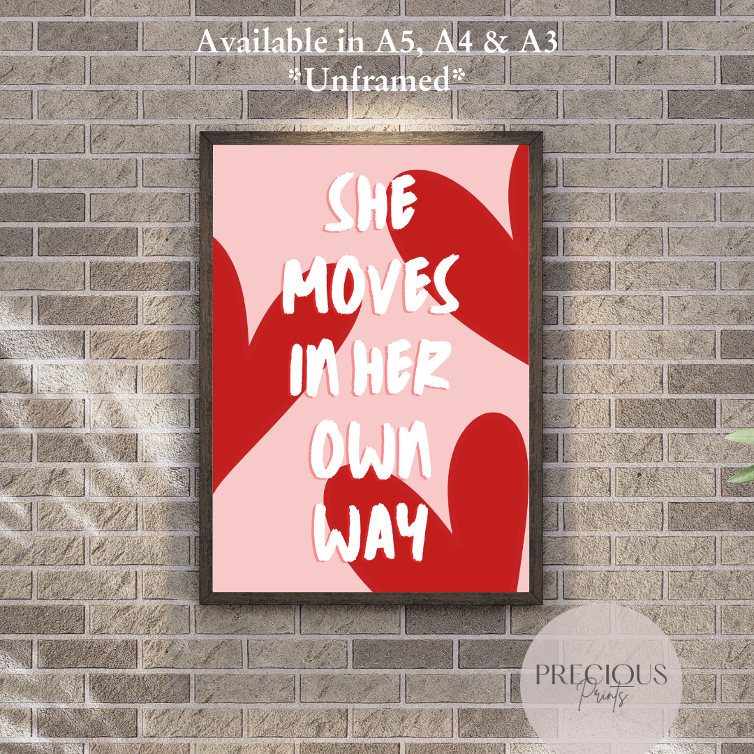 She Moves In Her Own Way - The Kooks Lyrics Poster