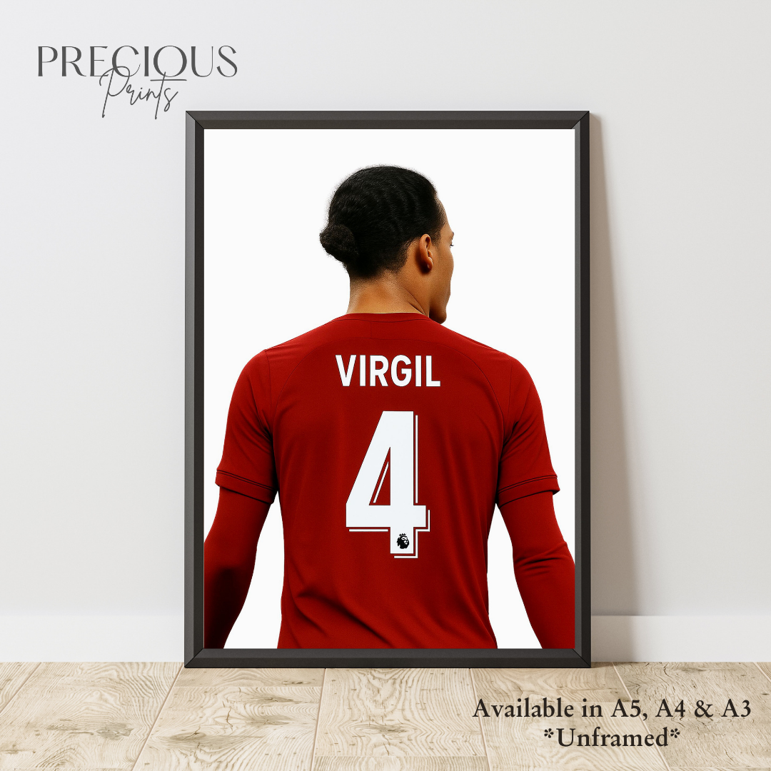 Set of 3 Personalised Virgil Van Dijk Liverpool FC Prints