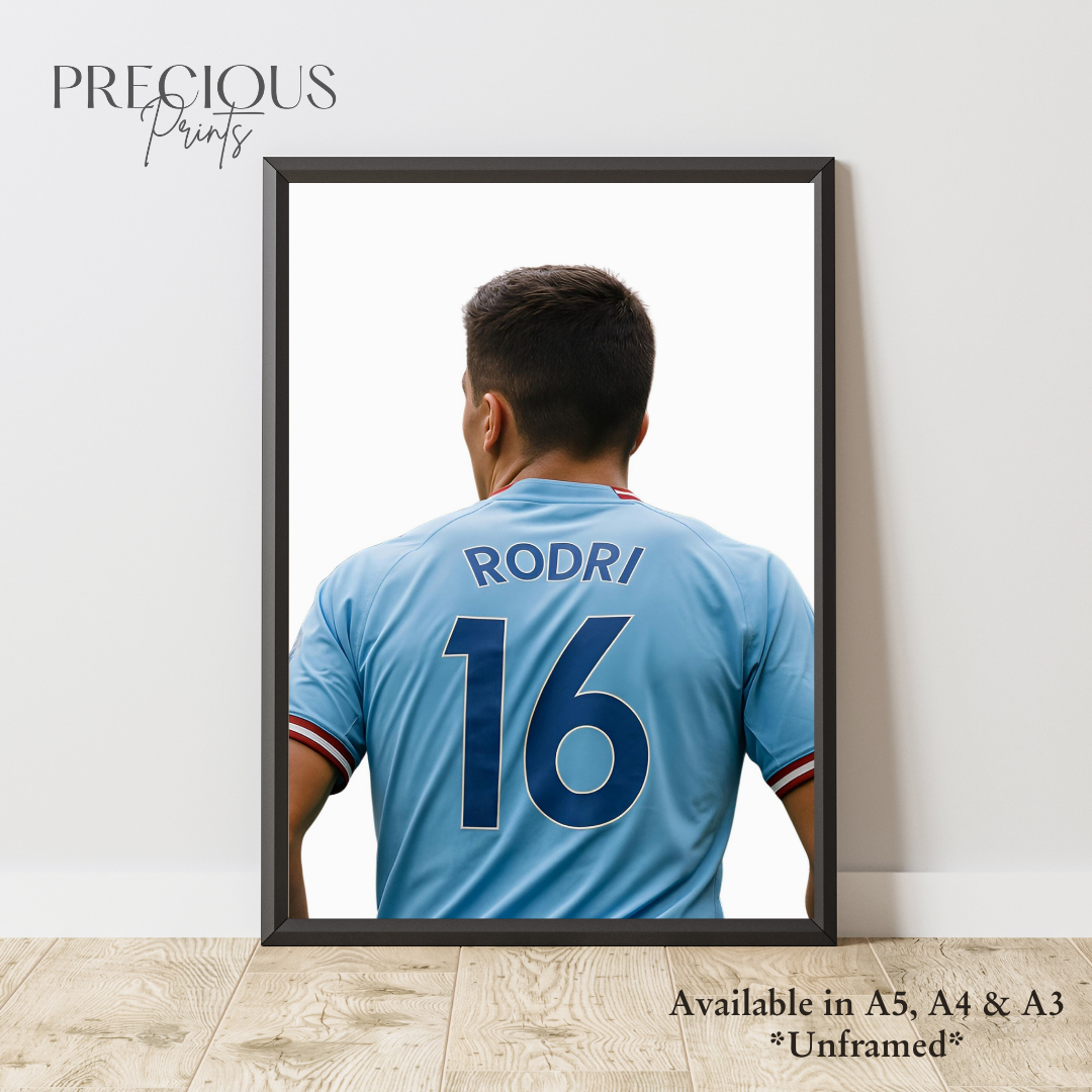 Set of 3 Personalised Rodri Prints MCFC