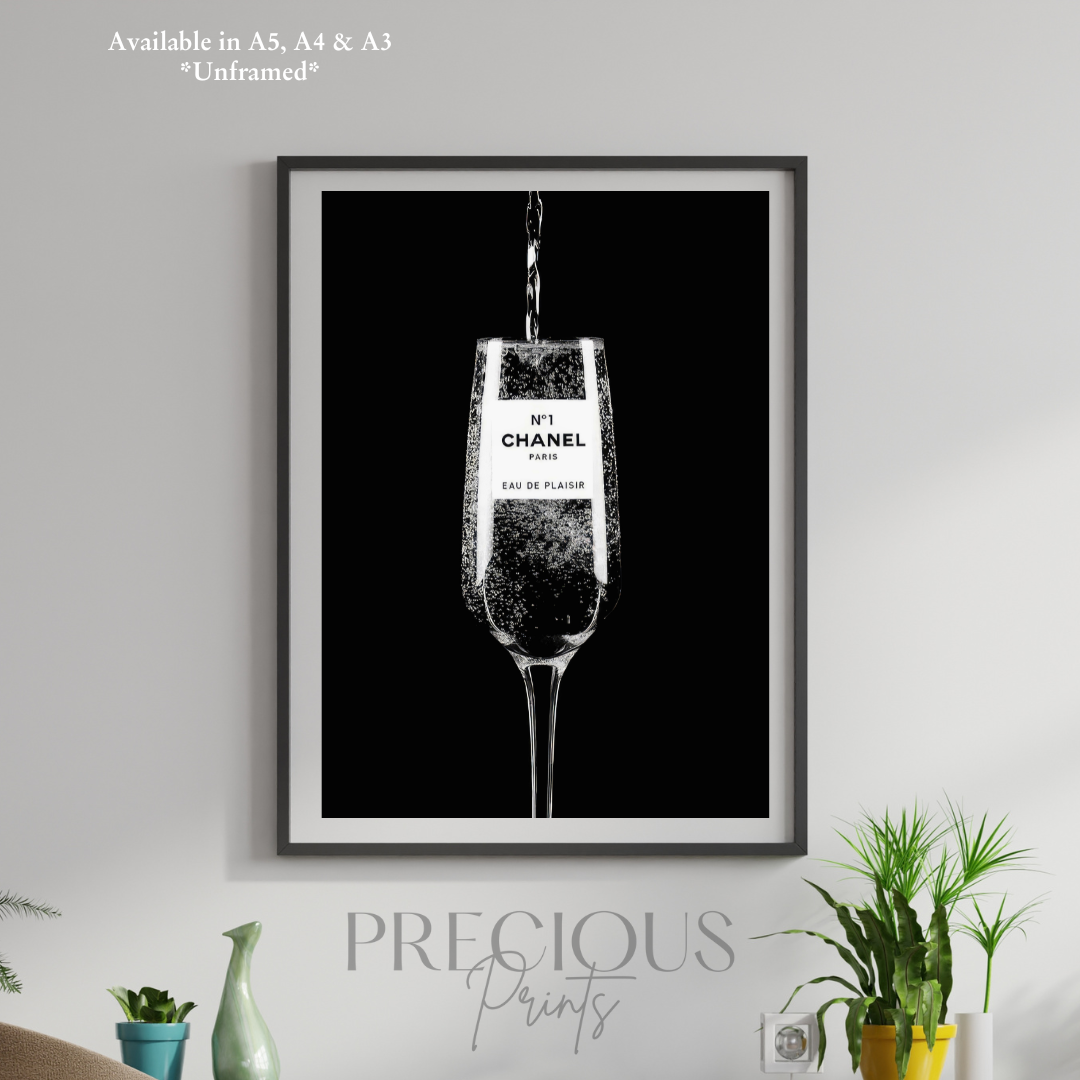 Chanel Poster / Designer Fashion Print / Black and White Stylish Art