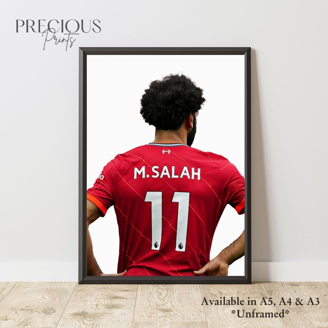 Set of 3 Personalised Mo Salah Liverpool FC Prints Football Prints A5 A4 A3