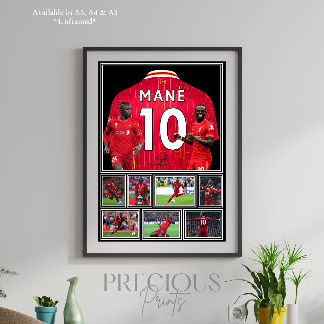 Sadio Mané Print / Football Legends Poster / Football Gift