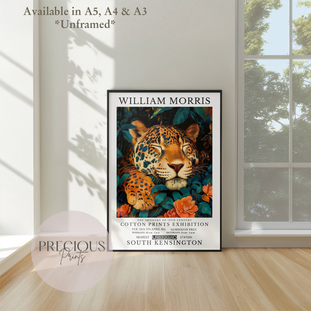 William Morris Cheetah Leopard Poster / Art Exhibition Print
