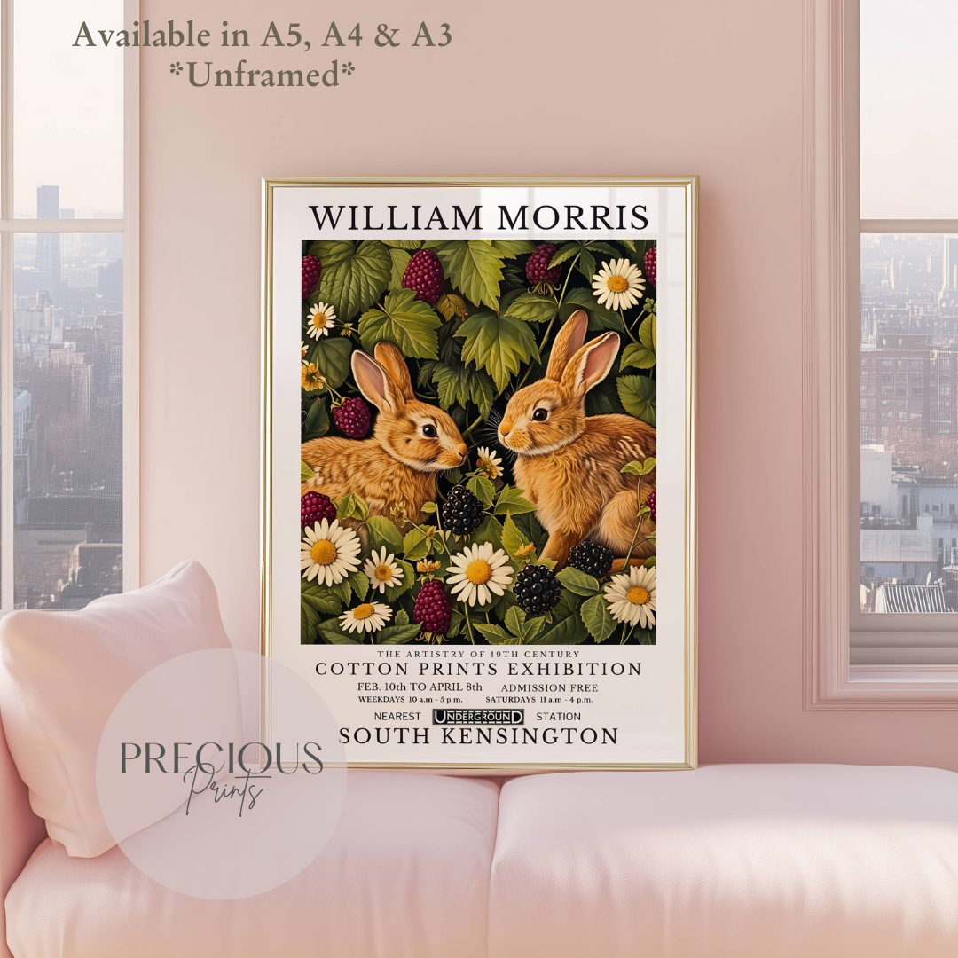 William Morris Bunny Rabbit Poster / Art Exhibition Print