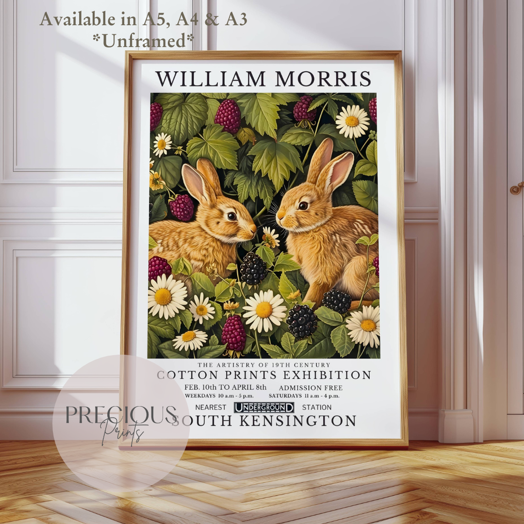 William Morris Bunny Rabbit Poster / Art Exhibition Print
