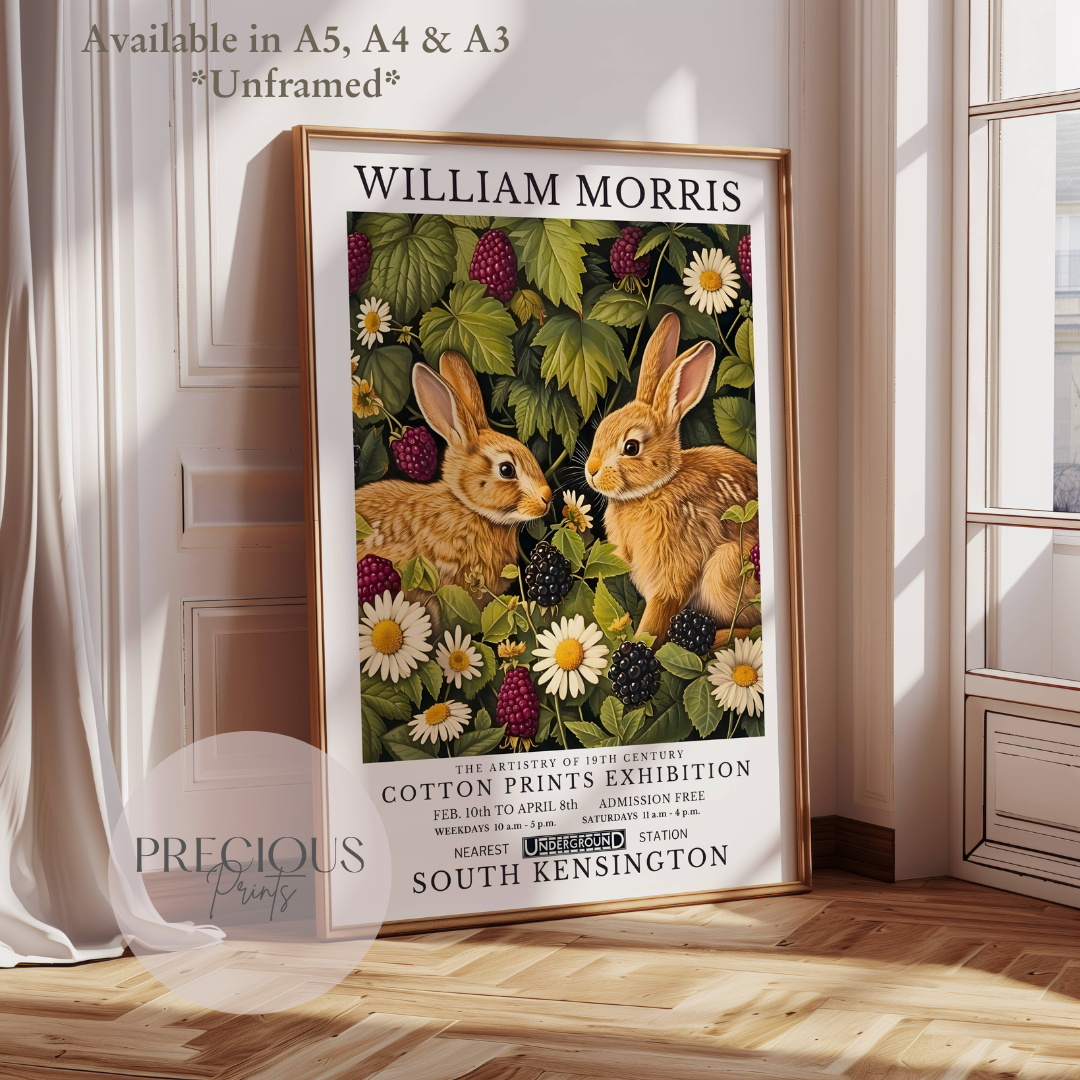 William Morris Bunny Rabbit Poster / Art Exhibition Print